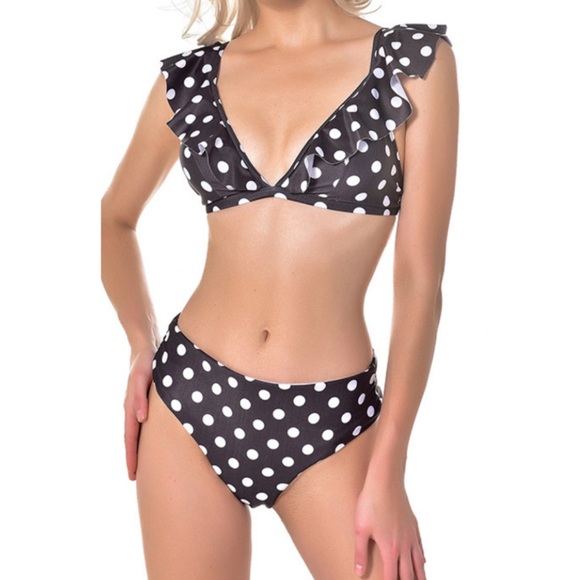 BLACK POLKA BIKINI SWIMSUIT - Bikini - Picture 3 of 5